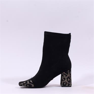 Una Healy Homegrown Toecap Ankle Boot - Black Leopard